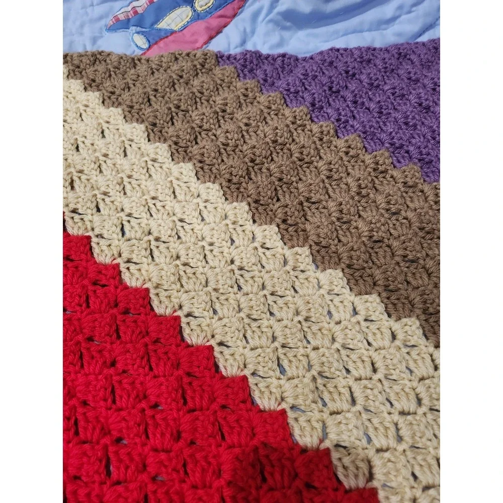 Vintage Style~Crochet Afghan~Multicolor~ 38